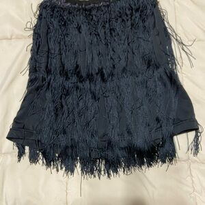Chic Black Fringe Top